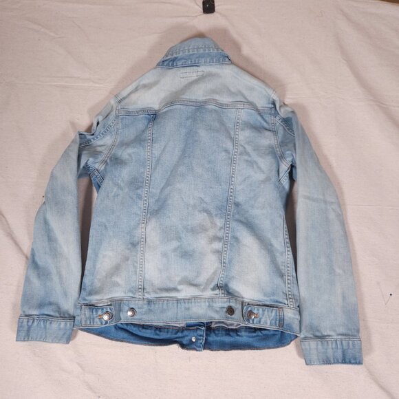 Garnet Hill Relaxed Denim Jeans Jacket Womens Size 8 Organic Cotton Blend - Picture 2 of 15
